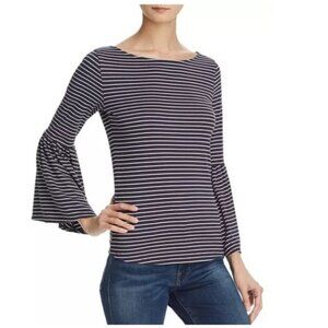 Frame Bell-Sleeve Striped T-Shirt Size M
